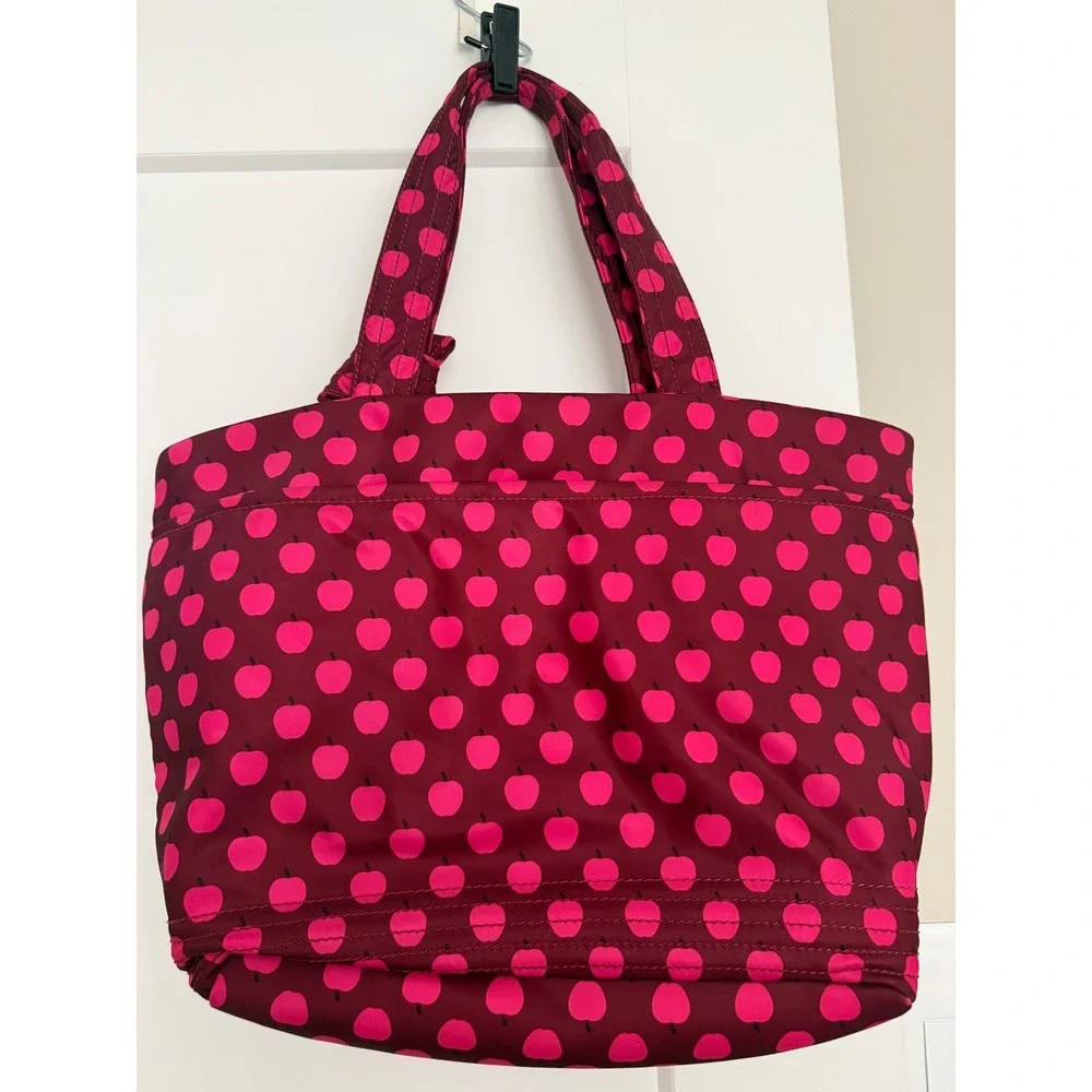 Kate Spade New York Flatiron Sophia Grace Apple Print Nyon Diaper Tote Bag Knot